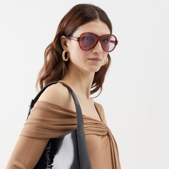 Tom Ford Camryn FT1033 01B Round Sunglasses - Black/Smoke main image 4